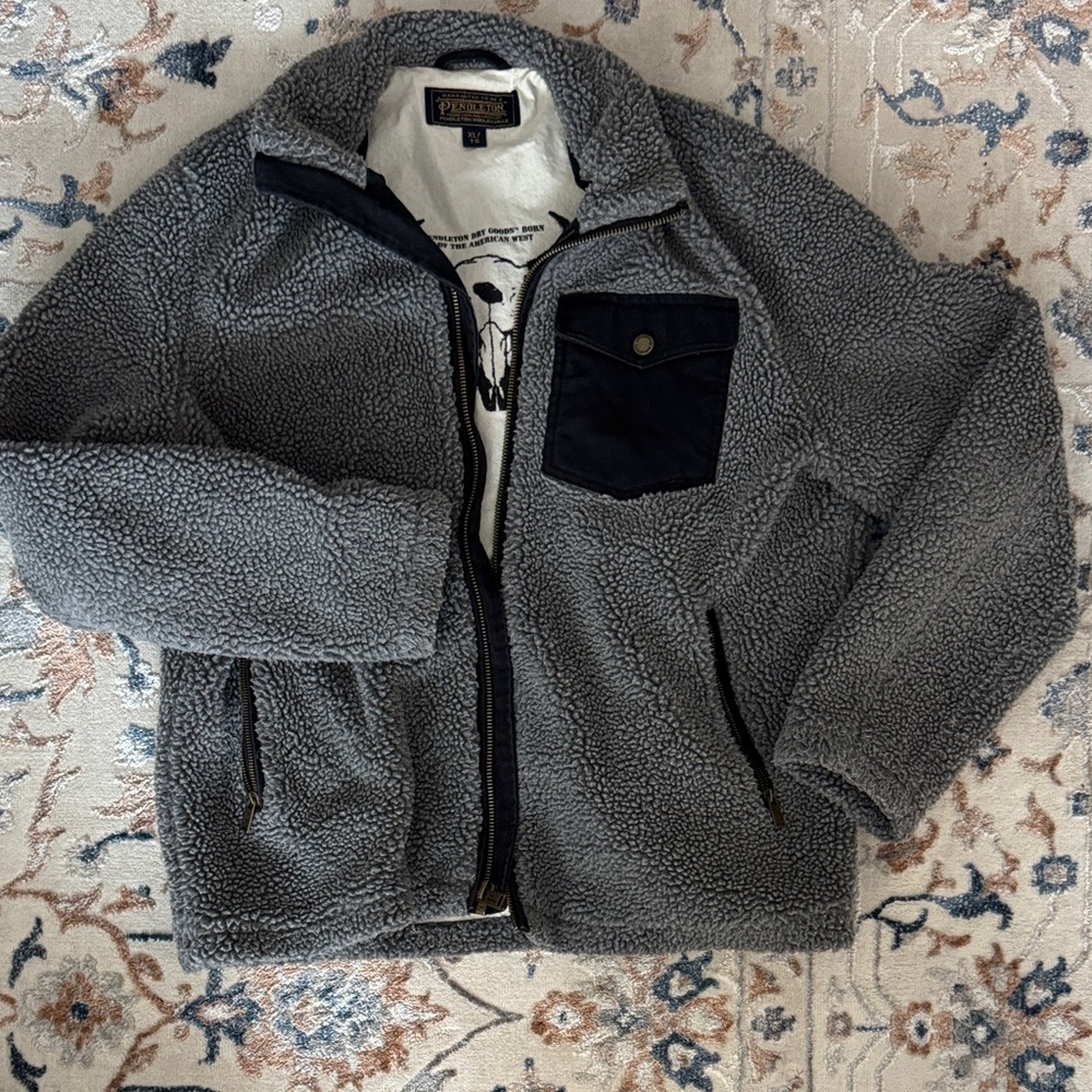 Pendleton Gray Sherpa Fleece Jacket